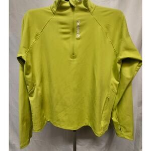 Reebok Women’s Quarter Zip Pullover XXL Thumbholes Workout Running Walking Green